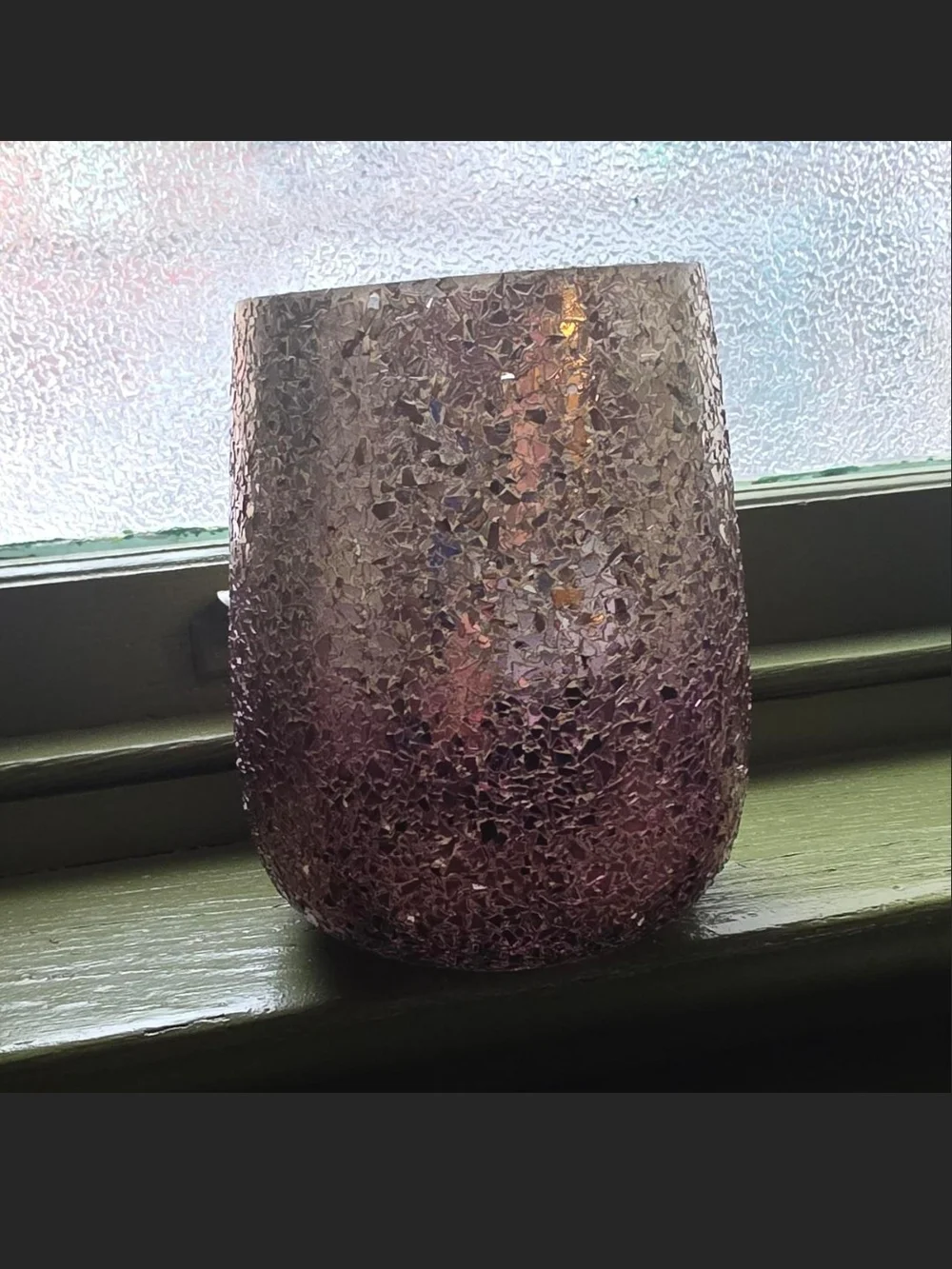 2 Piece Home Decor --Mosaic Glass Tealight Lantern  And VASE